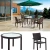 Import Simple design black color flat rattan garden sets used dacha balcony chairs and table furniture from China