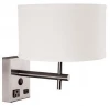 Simple hotel Wall Lamp in Brushed Nickel Finish with fabric shade from zhongshan kawell lighting