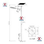 single arm 8m lamp post solar street light pole led lighting