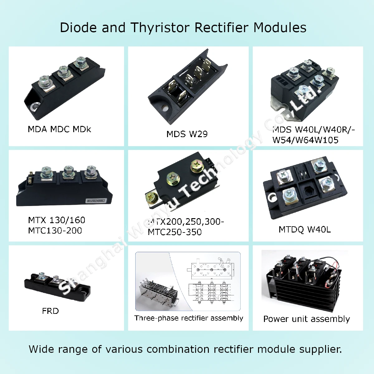 single phase bridge rectifier 350A 2400V full bridge diode rectifier