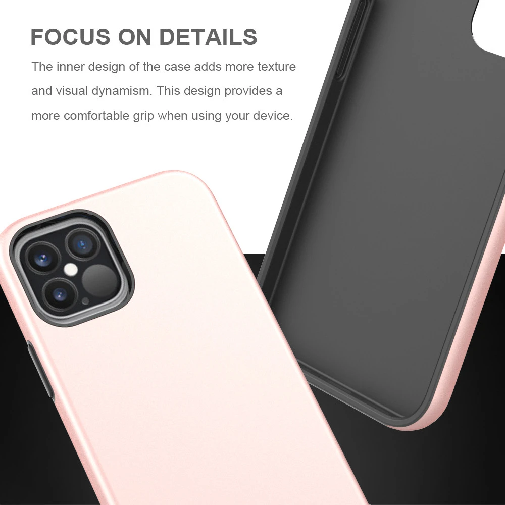 Sleek Hybrid Mobile Phone Accessories PC and TPU Protective Case Cover for iPhone 12 Pro 6.1 inch