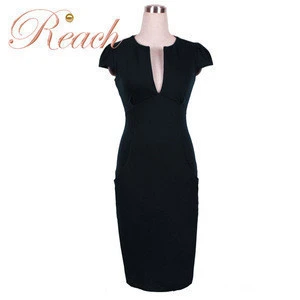 Slim Fit Elastic 5 Color Dyeing bodycon dress for Office Lady
