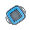 Small blue portable silicone folding storage drain basket for kitchen