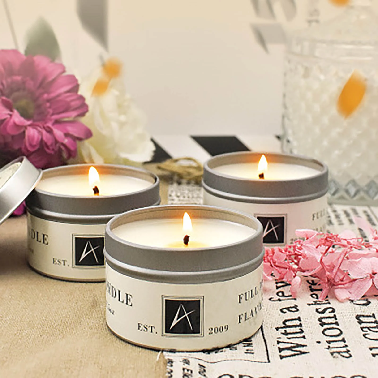 Smoke Free Romantic Scented Candles Air Purification Aromatherapy Natural Soy Candlelight Dinner Wedding Props Decorative