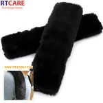 Soft Confortable Plush Faux Fur Car Safety Seat Belt Cover Protect Shoulder Pad For Kids