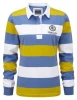 Sports Wears 100% Polyester Coolmax Plain Long Sleeve Red and White Rugby Jersey with Striped