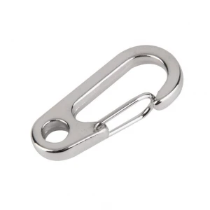 Stainless Release Keychain Keyring Carabiner Clip D-Ring Spring Hook