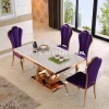 Stainless steel dining table with 4 chairs dining room furniture D3