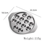 Stainless Steel Snail Plate Mushroom Dishes with Escargot Tongs and Forks Seafood Tools  French Snail Serving Tools Set