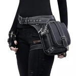 Steampunk Vintage Waterproof Leg Leather Waist Bag Should Sling Bag
