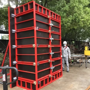 Steel frame concrete formwork system for concrete wall and column