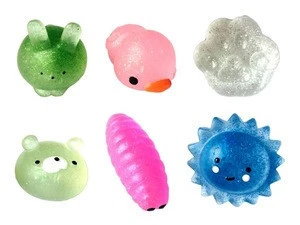 Stretchy Squishy Glitters Animals Toys for Vending Machine - Assorted Colors Mini Sticky Toy for Kids