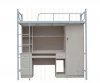 student apartment use metal bunk bed with desk and locker