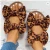 Import Summer African Womens Sandals Butterfly-knot Outside shoes Ladies Leopard Print Bow Flat Slippers from China