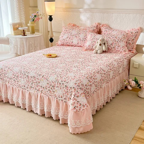 Summer Annes Factory Direct Sale Cheap Summer Cotton Linen 5 Pieces Pillowcases Bedspreads For Beds