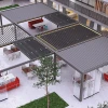 SUNC Custom Size Aluminum Motorized Pergola Roof System For Courtyard