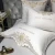 Import Super king size egyptian 100% cotton white bedsheet duvet embroidery bedding comforter sets luxury from China