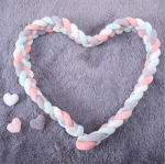 Super Soft Comfortable baby safe crib bumper knot triple braids infant plush bed bedding