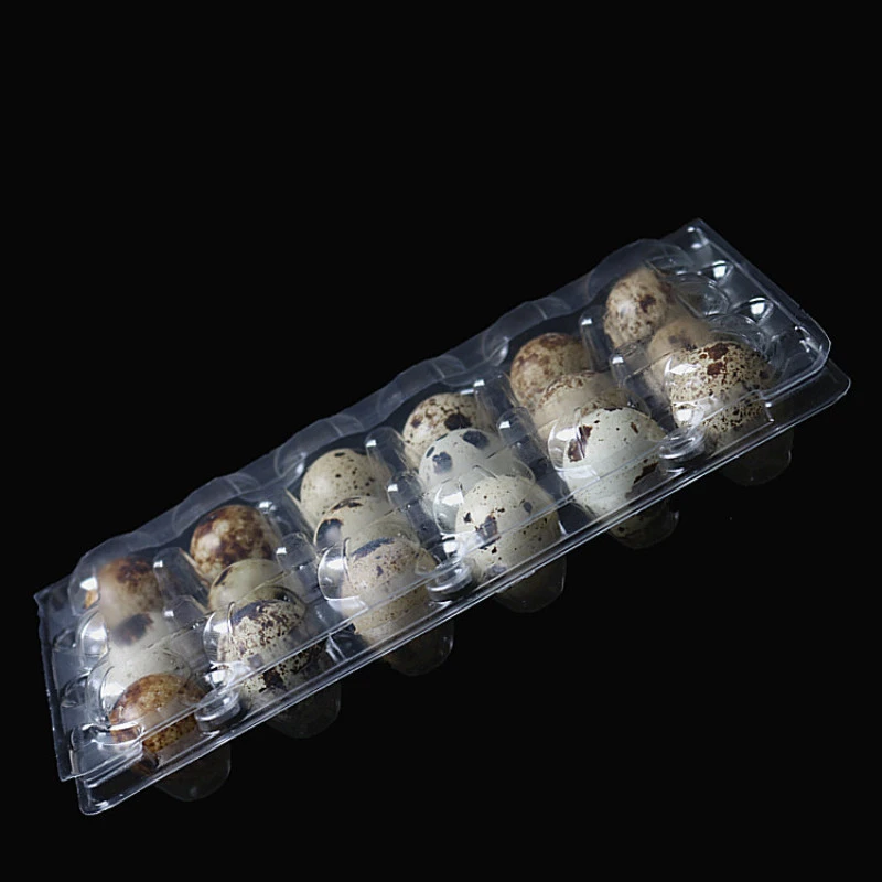 Supermarket PET/PVC clear quail/chicken egg trays plastic blister packaging