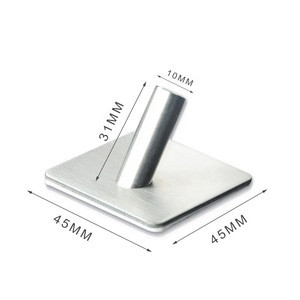 SUS 304 Stainless Steel Adhesive Wall Coat Robe Clothes Hook for Bathroom Kitchen
