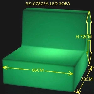 SZ-C9252-G163 Modern Outdoor Furniture Plastic LED Sofa