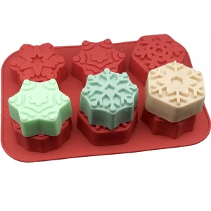 T104 3D Christmas Decorations Snowflake Lace Chocolate Party DIY Fondant Baking Cooking Cake Decorating Tools Silicone Mold