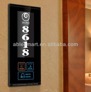 touch control hotel doorbell /hotel black scratch resistant glass touch panel door bell with LED indicator of DND