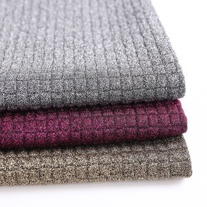 Traditional stripe sandwich jacquard mohair spandex polyester fabric knitting for coats