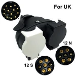 Trailer Plug Socket by MASO 13 to 7 pin N & S Euro Socket Car Trailer Truck Towbar Towing Socket Plug Adapter Converter 12V