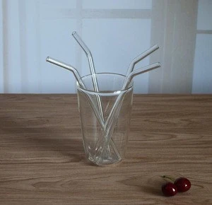Transparent Glass Straws party Drinking Straw Straight Bent Reusable kids Straws Juice Party Barware