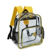 Transparent pvc clear backpack school bag with mesh side pockets,durable material clear pvc backpack wholesale