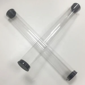 Transparent PVC packaging tube with lid thin Wall Plastic pipe for packaging