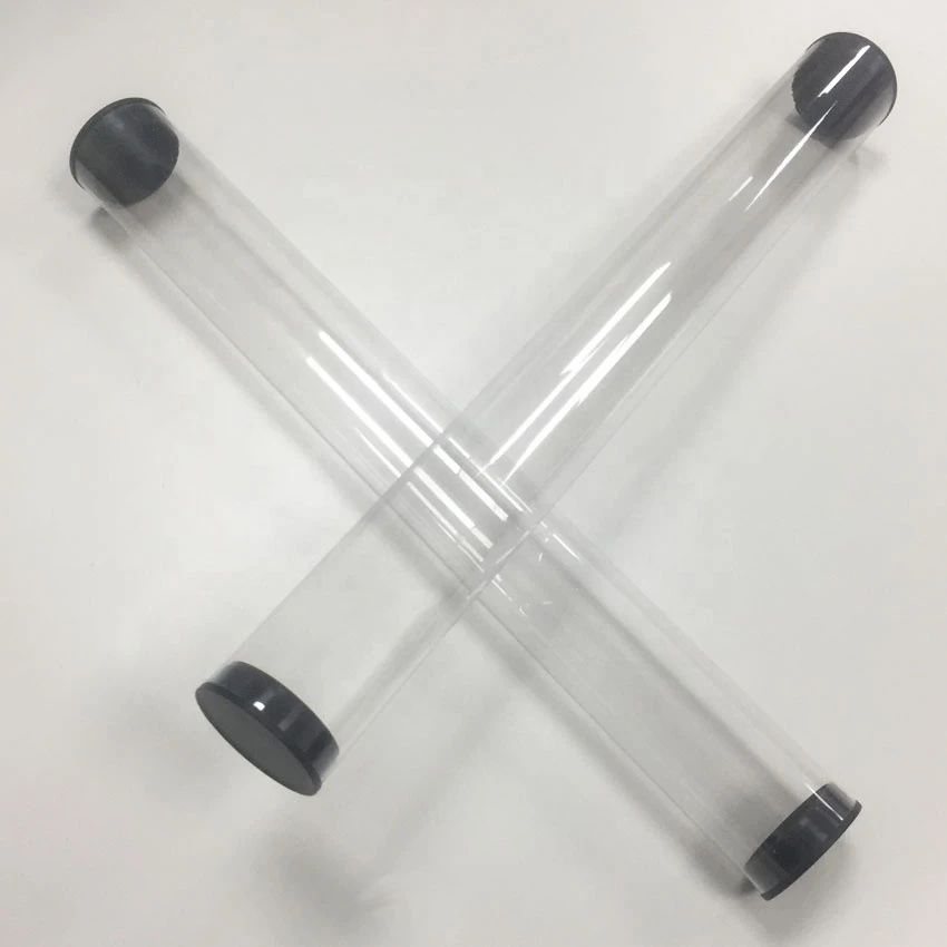 Transparent PVC packaging tube with lid thin Wall Plastic pipe for packaging