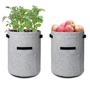 Two SidesVelcro Window Vegetable Double Layer Premium Breathable Nonwoven felt Cloth potato plant grow bag with handles