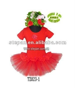 TZ-023-1 Chiffon Christmas red tutu skirt for girls