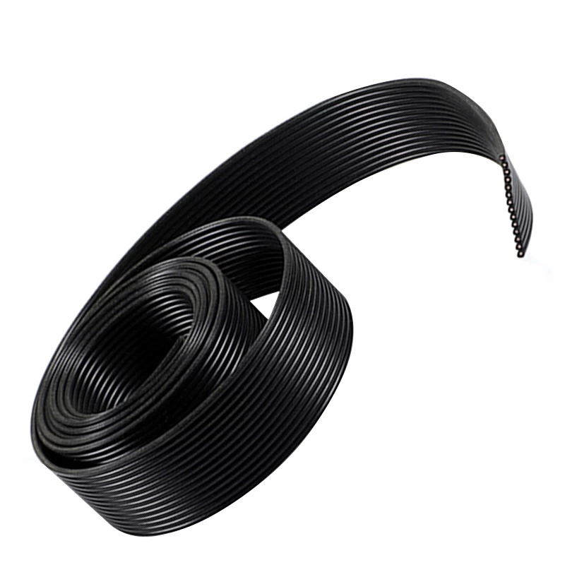 UL2468 PVC Insulated Black Flat Wire 16-30AWG Tinned Copper Flexible Flat Ribbon Wire