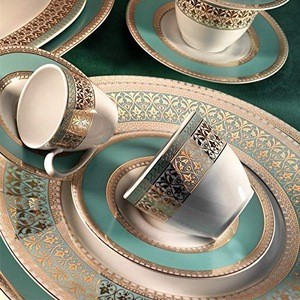 United stated Porcelain set! 20pcs round porcelain dubai wholesale market dinnerware sets with gold