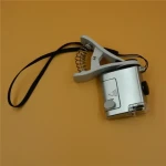 Universal Clip Microscope 55X LED Jewelry Magnifying Glass Focusing Adjusted Pocket Microscope with Cell Phone Clip and Light