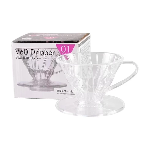 V60 Drip Funnel High Boron Glass Cup Hand Punch  Cup Coffee Filter Dripper