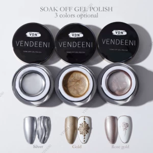 VDN Free Sample Metallic Painting Gel Polish Soak Off UV/LED Nails Products Private Label Gel Nail Polish