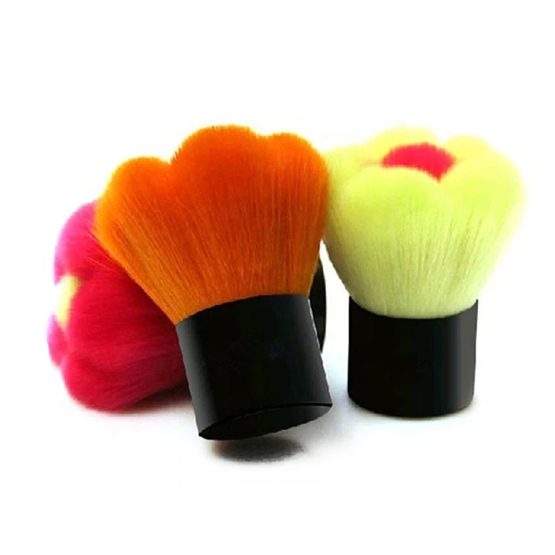 Vegan Hair Powder Brushes Custom Logo Flower Shape Kabuki Makeup Brushes