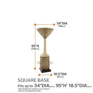 Veranda Easily Cleaned Waterproof Square Base Beige and Brown Stand Up Patio Heater Cover