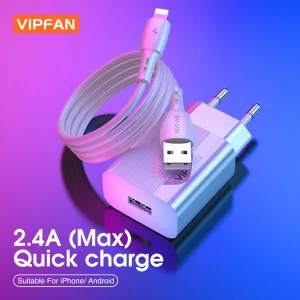 VIPFAN EU Plus USB Cable Charger Adapter Kit With Micro Cable