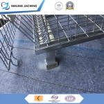 Warehouse Mobile Heavy-duty Big Roll Lockable Portable Folded Metal Wire Container Equipment Steel Storage Cage With 4 Wheels