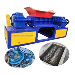 Waste plastci and rubber double shaft shredder machine used tire shredder machine for sale