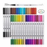 Watercolor Dual Brush Pen with Fineliner and Brush Tip for Coloring, Art, Sketching, Calligraphy, Manga