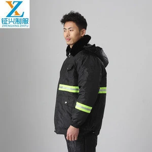 Waterproof Anti-cold winter work jacket safety reflective tapes cold storage jacket for minus 30 degree