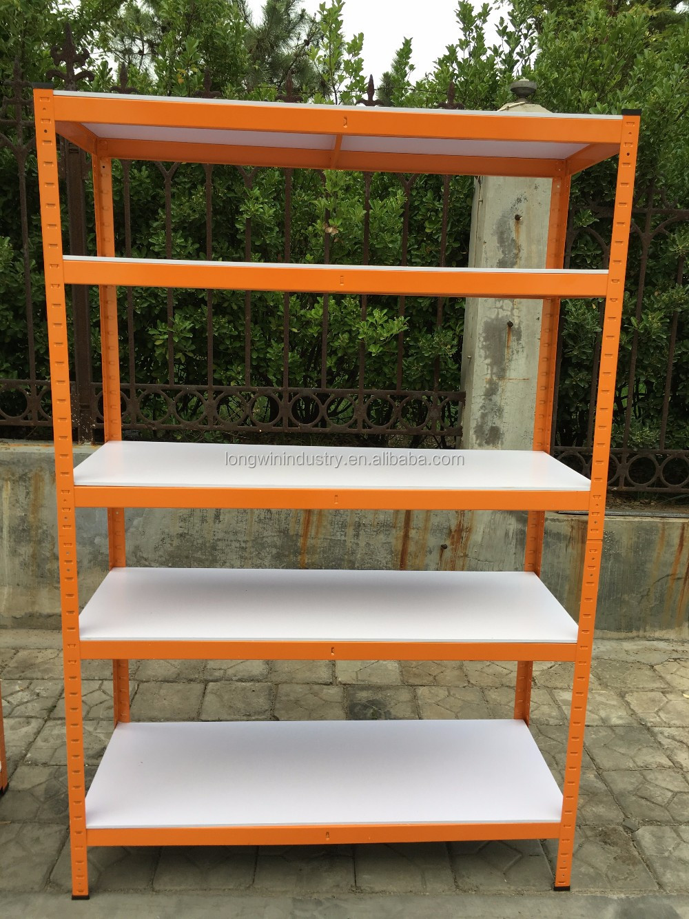 waterproof board orange metal frame garage storage rack