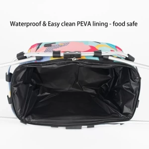 Waterproof Oxford Folding Aluminum Frame Cooler Picnic Basket for Cutlery, Wine glass,Wine Carriers