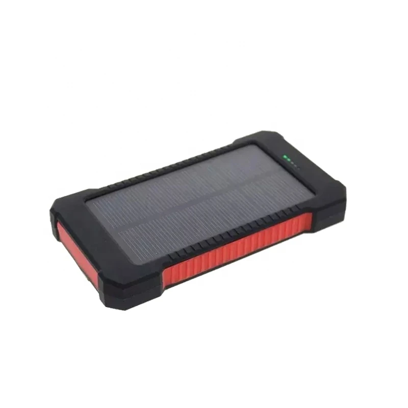 Waterproof Solar Power Bank 2 USB Port Solar Charger Compass LED Light Powerbank 20000mah